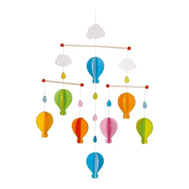 Carusel cu figurine din lemn, pentru bebelusi, baloons - okegoki52877