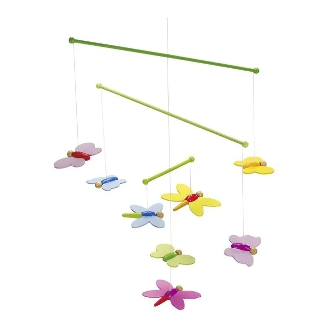 Carusel cu figurine din lemn, pentru bebelusi, butterflies - okegoki52964