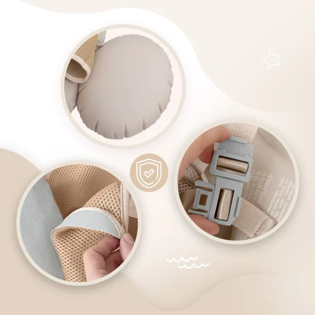 Colac gonflabil de inot SIPO Swim Pro, sustinator pentru bebelusi 6-36 luni (11-18 kg), Beige