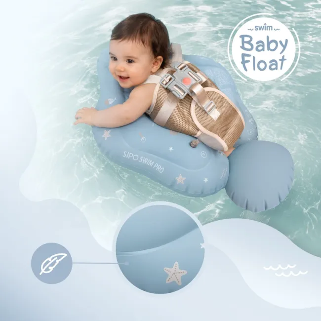 Colac gonflabil de inot SIPO Swim Pro, sustinator pentru bebelusi 6-36 luni (11-18 kg), Blue