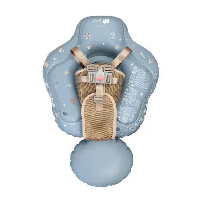 Colac gonflabil de inot SIPO Swim Pro, sustinator pentru bebelusi 6-36 luni (11-18 kg), Blue