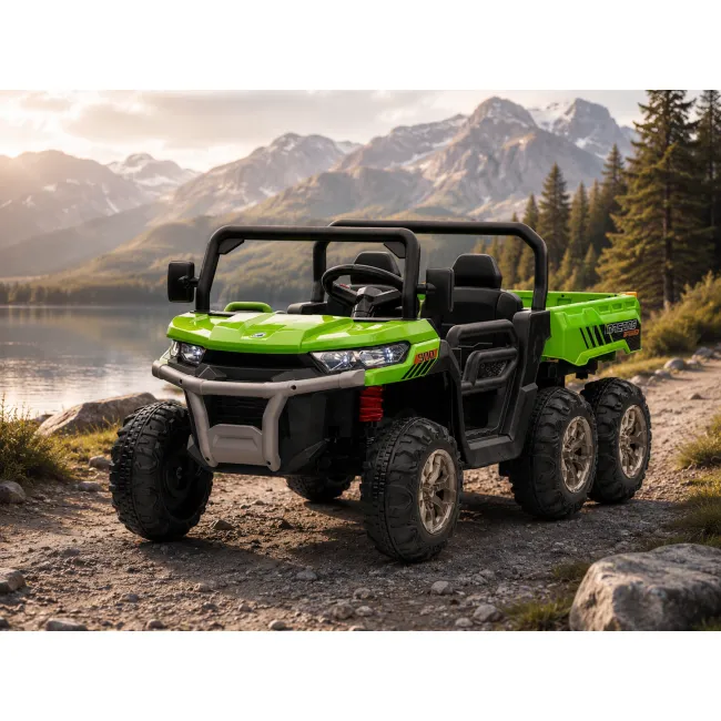 Jeep Electric Copii Transporter 24v 2x200w, 6 Roti, Bena Basculanta, Telecomanda, Bluetooth, Verde Pjbc4k623groen