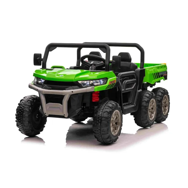 Jeep Electric Copii Transporter 24v 2x200w, 6 Roti, Bena Basculanta, Telecomanda, Bluetooth, Verde Pjbc4k623groen