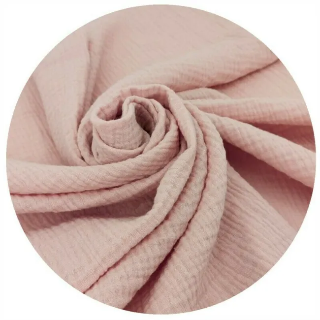 Lenjerie patut cu 3 piese, Qmini, Aurora, Pentru co-sleeper, Din muselina dubla, Material certificat Oeko Tex Standard 100, Powder Pink BYN6426972034487