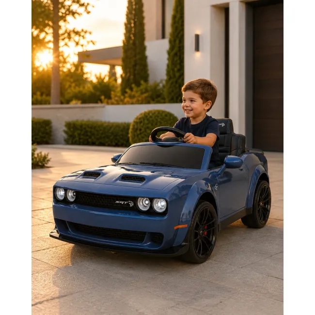 Masinuta Electrica Copii Dodge Charger Srt 12v, Telecomanda, Bluetooth, Sa Piele, Suspensie, 3-5 Ani Pjbc4k0955