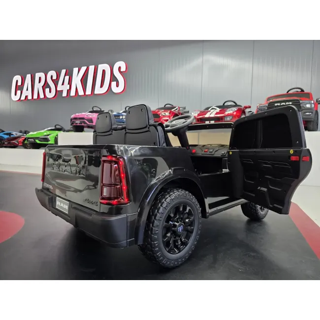 Masinuta Electrica Copii Dodge Ram Pick-up 12v, Telecomanda, Bluetooth, Sa Piele, Soft Start, Negru Pjbc4kk03zwart