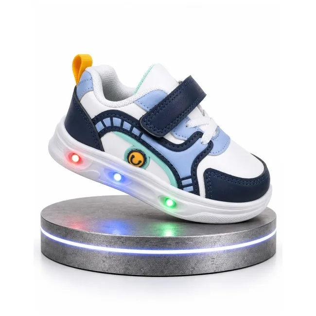 Pantofi sport cu luminite, model sporty style, piele ecologica, baieti, multicolor ad30-222