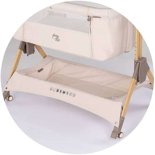 Patut co-sleeper pliabil Chipolino SleepNFold cashmere HUBKOSSF0264CA