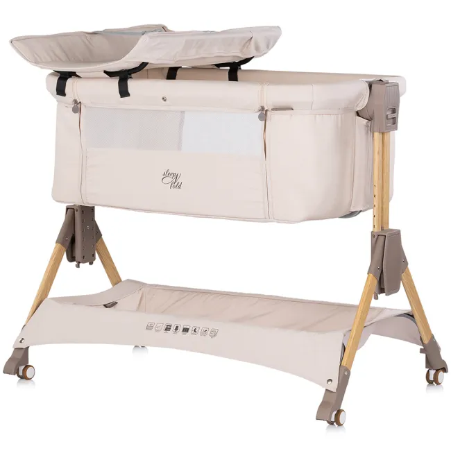 Patut co-sleeper pliabil Chipolino SleepNFold cashmere HUBKOSSF0264CA