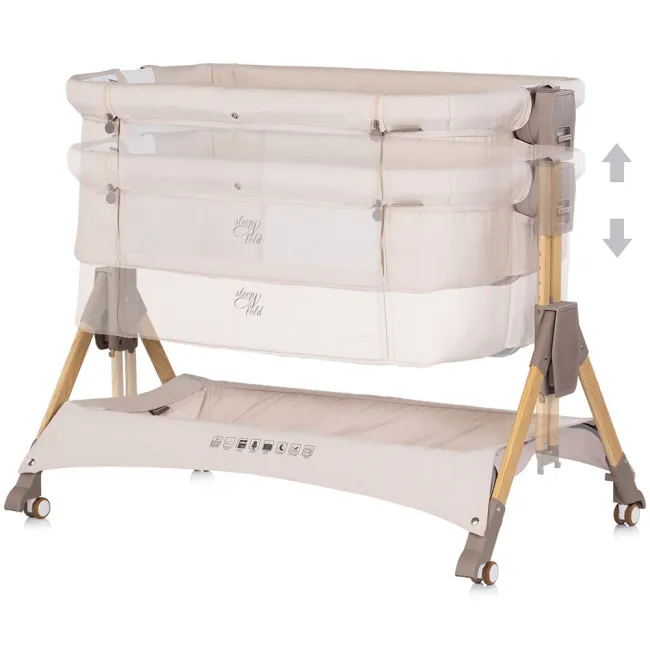 Patut co-sleeper pliabil Chipolino SleepNFold cashmere HUBKOSSF0264CA