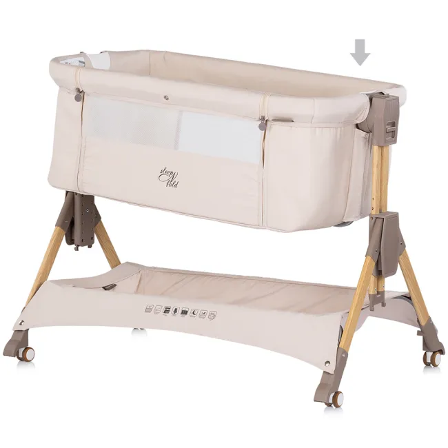 Patut co-sleeper pliabil Chipolino SleepNFold cashmere HUBKOSSF0264CA