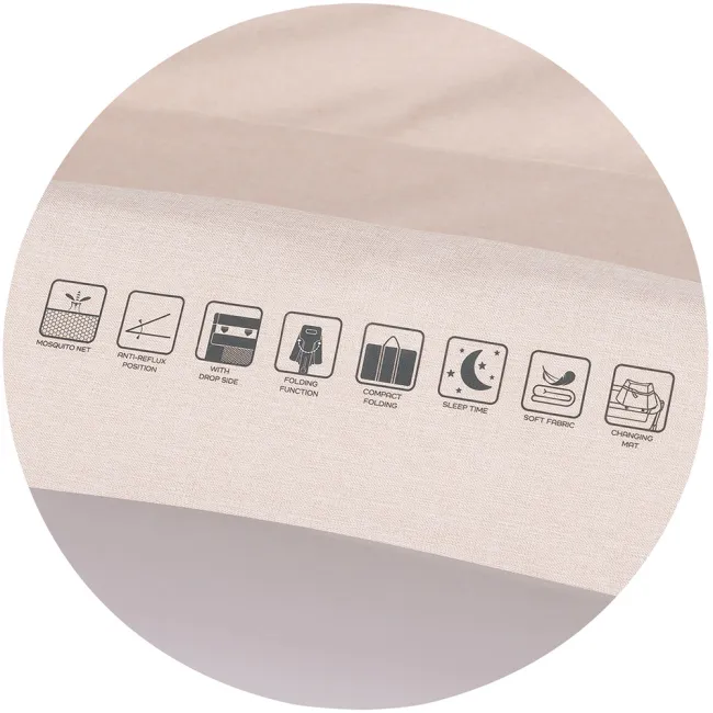 Patut co-sleeper pliabil Chipolino SleepNFold cashmere HUBKOSSF0264CA