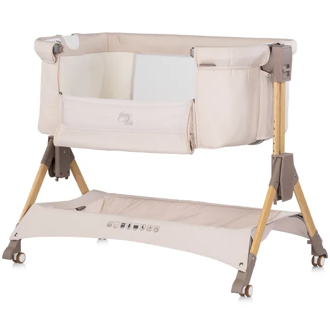 Patut co-sleeper pliabil Chipolino SleepNFold cashmere HUBKOSSF0264CA