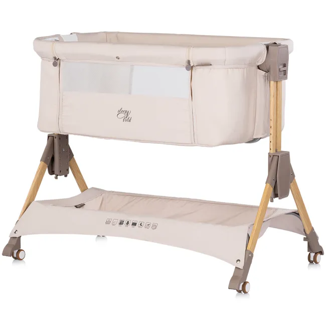 Patut co-sleeper pliabil Chipolino SleepNFold cashmere HUBKOSSF0264CA