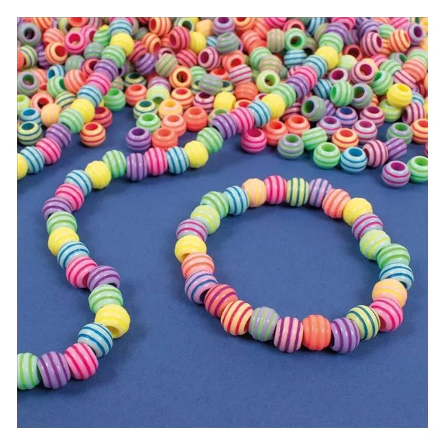 Set 180 margele pastelate cu dungi playbox, multicolore - okepb2472439