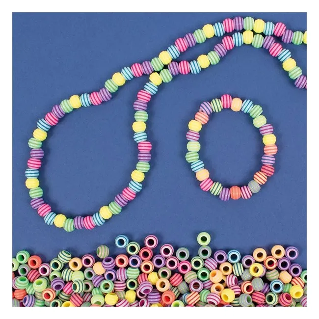 Set 180 margele pastelate cu dungi playbox, multicolore - okepb2472439