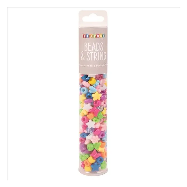 Set 200 margele creative playbox, inimioare, flori, stele si fluturi, multicolore - okepb2472441