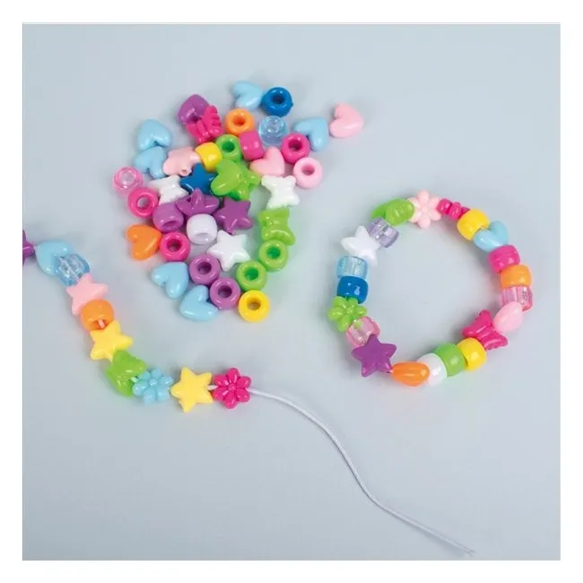 Set 200 margele creative playbox, inimioare, flori, stele si fluturi, multicolore - okepb2472441