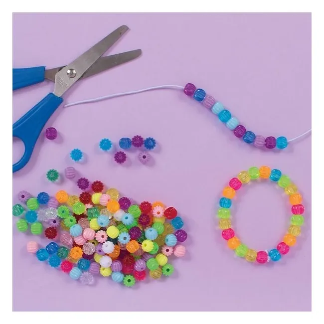 Set creatie cu de 250 de margele colorate rotunde cu striatii - okepb2472433
