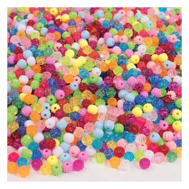 Set creatie cu de 250 de margele colorate rotunde cu striatii - okepb2472433