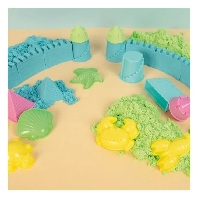 Set creatie cu nisip senzorial modelabil colorat si unelte de modelaj - okepb2472388
