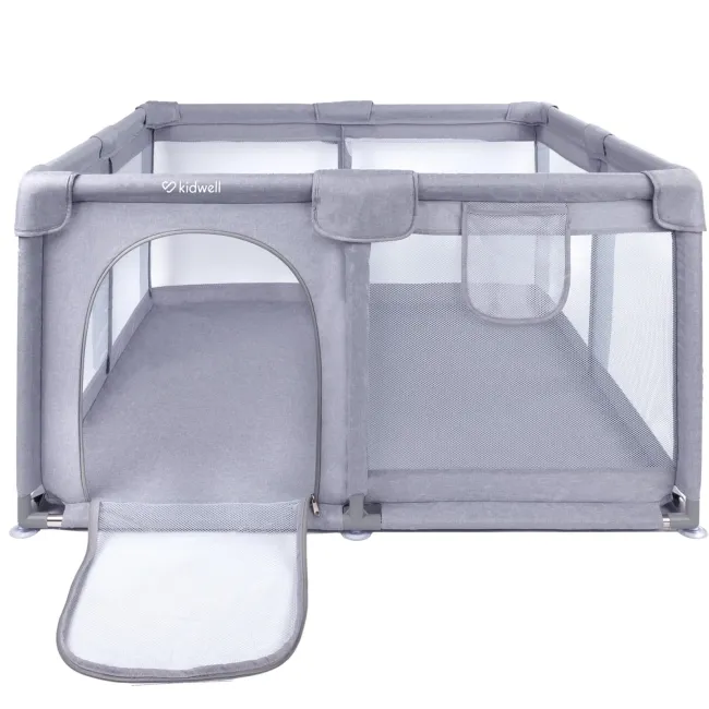 Tarc Pliabil Copii Kidwell Fanko 130x130 Cm Gri, Pentru Apartament, Spatiu Optimizat, Sigur, 0,  6 Ani Pjbkomofan03a4-9797