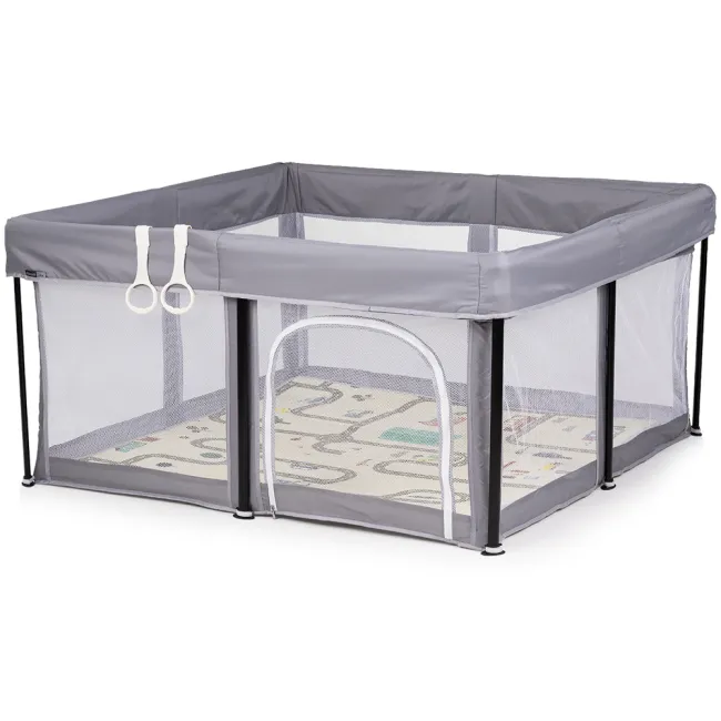 Tarc de joaca Chipolino Vibe 120x120 cm grey HUBKOIVI0251GY