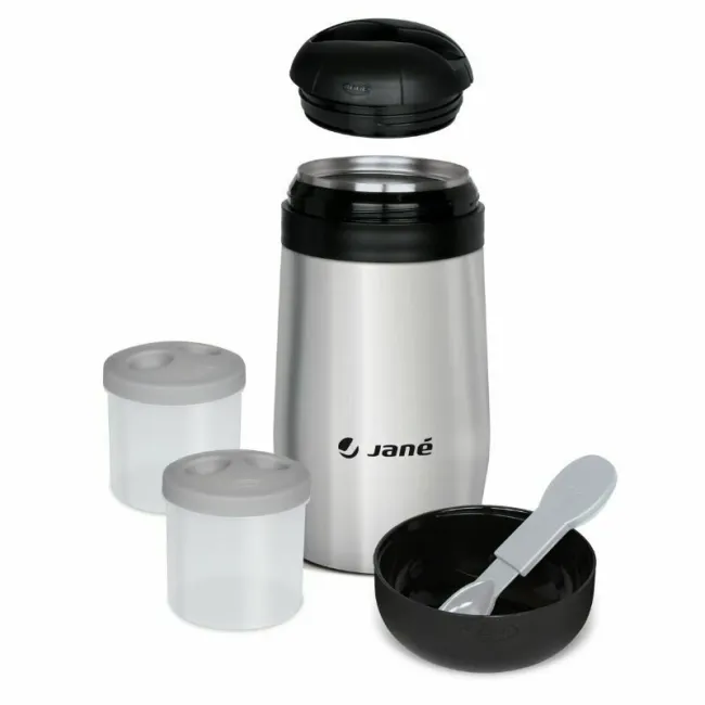 Termos, Jane, Din otel inoxidabil, 1000 ml, Fara BPA, Cu gentuta din izopren, Black BYN8420421003503