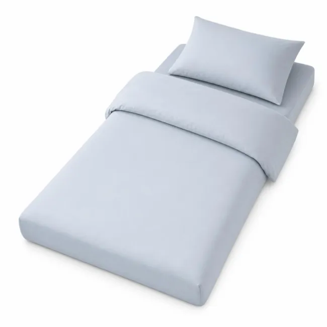 Lenjerie in 3 piese Bleu Uni pentru pat copii 0-5 ani compatibila cu saltea 120x60 cm - ASC6427968022105