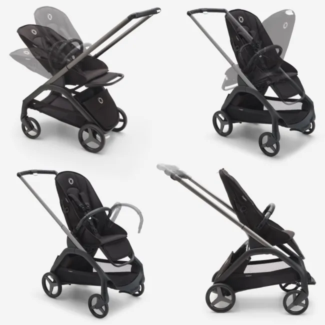 Carucior Bugaboo personalizat Dragonfly Black Midnight Black