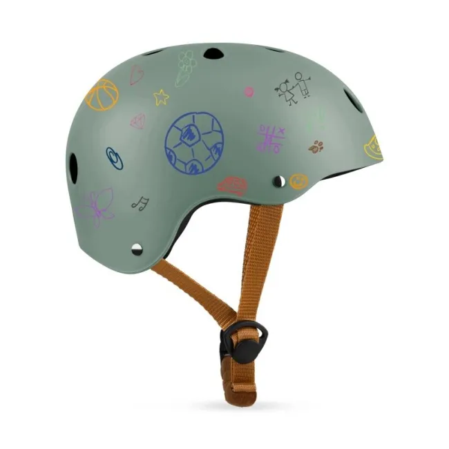 Casca pentru copii, Lionelo, Reglabila 50-56 cm, Din ABS si EPS, Conform cu standardul EN1078, Green Sage BYNLO-HELMET_GREEN_SAGE