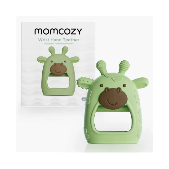 Jucarie dentitie din silicon Momcozy Green