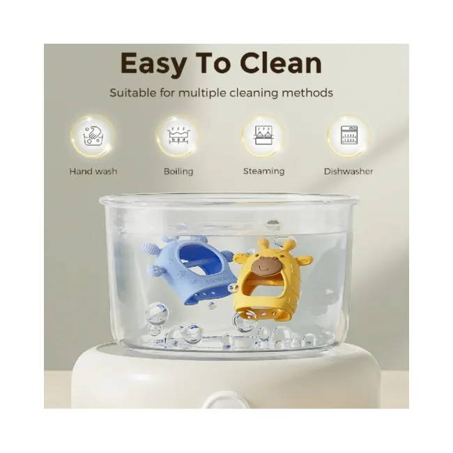 Jucarie dentitie din silicon Momcozy Green