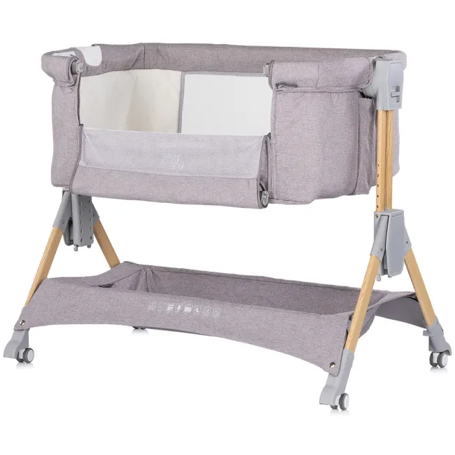 Patut co-sleeper pliabil Chipolino SleepNFold platinum HUBKOSSF0262PL