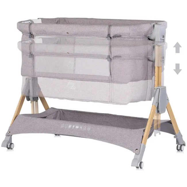 Patut co-sleeper pliabil Chipolino SleepNFold platinum HUBKOSSF0262PL