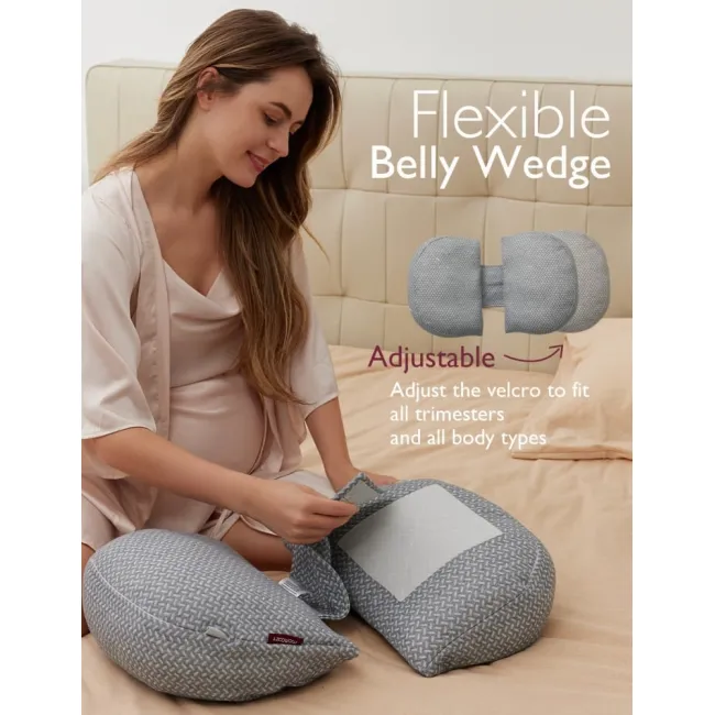 Perna gravide Momcozy in forma de W Grey