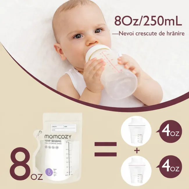 Pungi depozitare Momcozy pentru lapte matern cu turnare usoara 200 buc