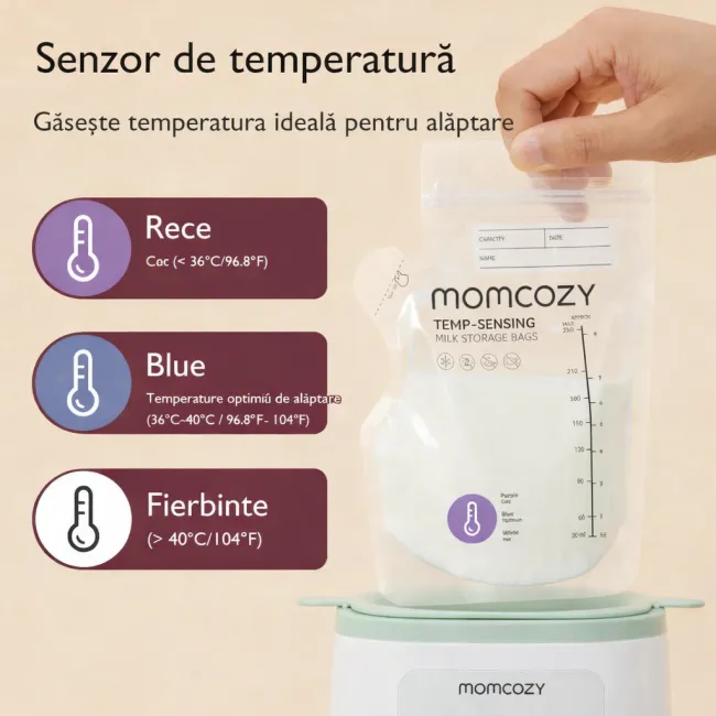 Pungi depozitare Momcozy pentru lapte matern cu turnare usoara 200 buc