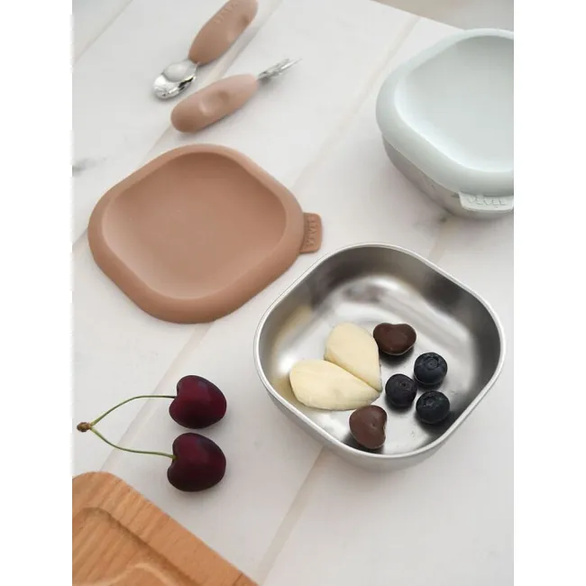 Set 3 caserole pentru gustari Beaba din otel inoxidabil