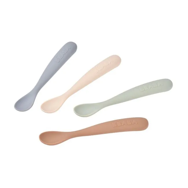Set 4 lingurite silicon Beaba +4 luni Solid Natural