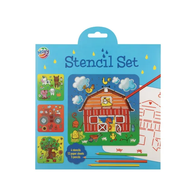 Set creativ cu sabloane - la ferma