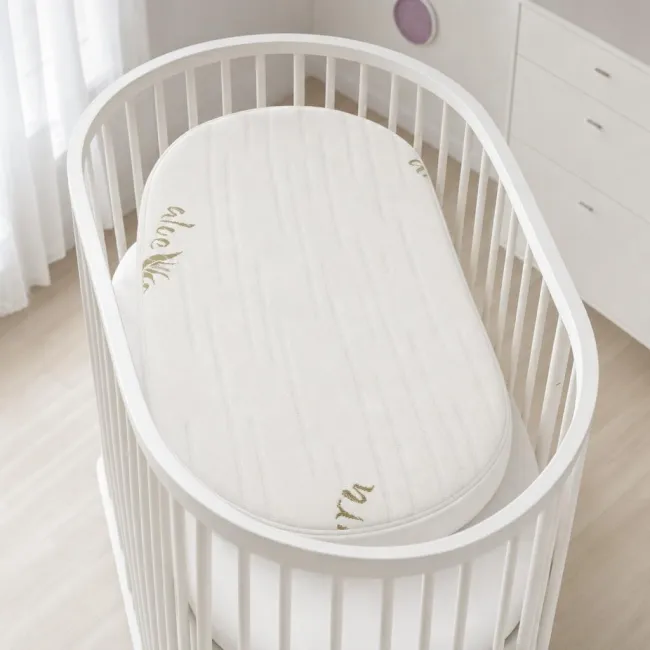 Saltea DualNest 122x67x10 pentru pat oval in 3 straturi cu husa de Jacquard Deluxe - ASC6427968155209