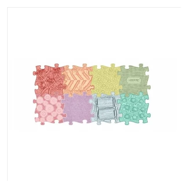 Covoras ortopedic senzorial puzzle curcubeu pastel - okemfk-106
