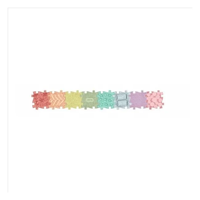 Covoras ortopedic senzorial puzzle curcubeu pastel - okemfk-106