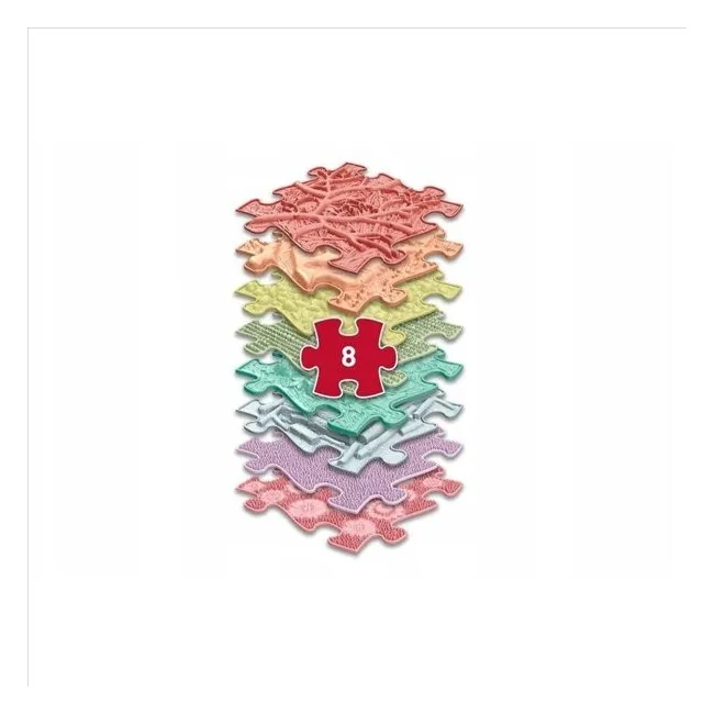 Covoras ortopedic senzorial puzzle curcubeu pastel - okemfk-106