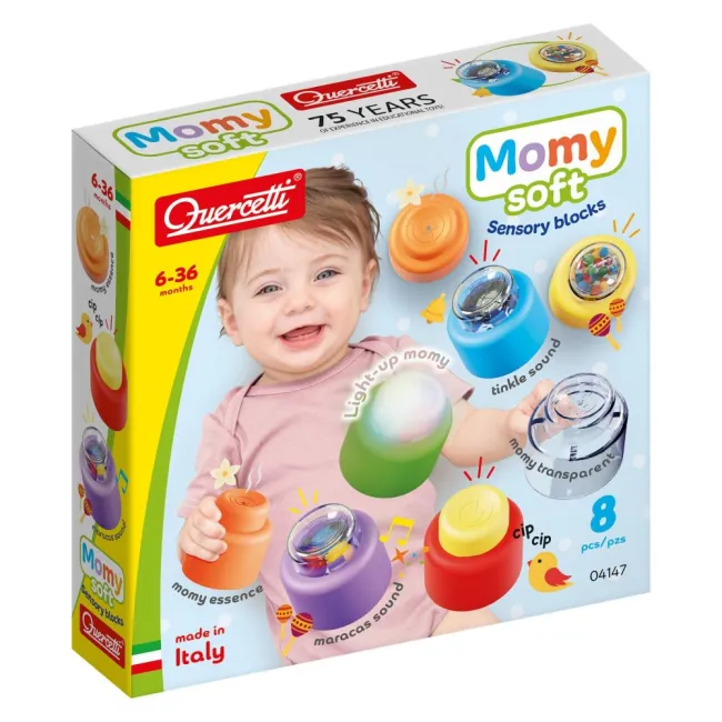 Set 8 cuburi moi senzoriale Quercetti Momy Soft