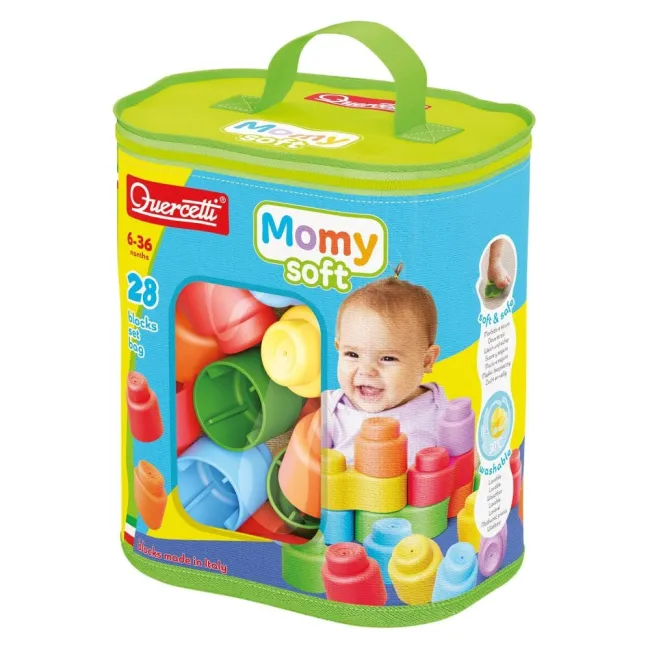 Set constructie Quercetti Momy Soft cuburi moi 28 piese