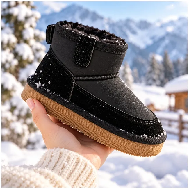 Cizme imblanite pentru copii, model good style, negru ad26