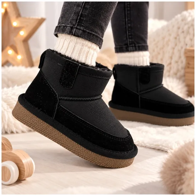 Cizme imblanite pentru copii, model good style, negru ad26