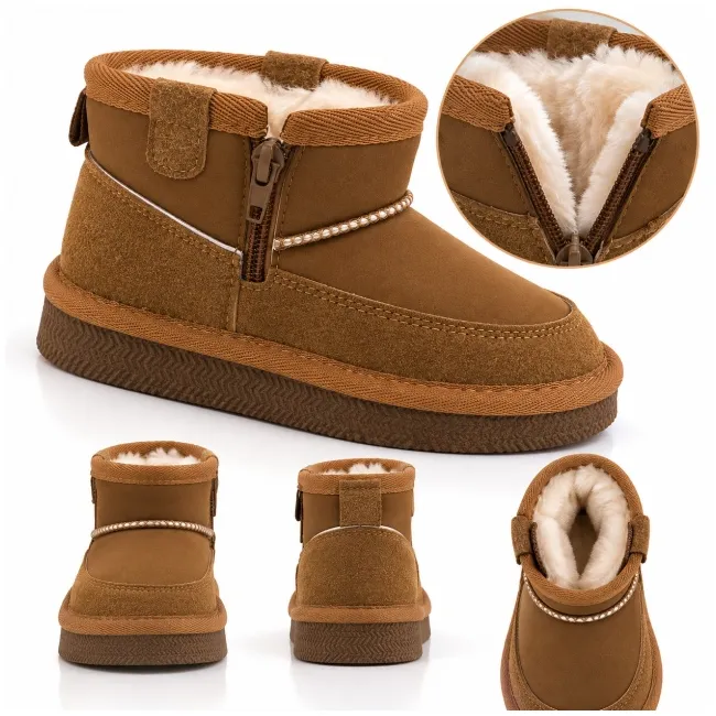 Cizme imblanite pentru copii, model good style 2, maro ad26